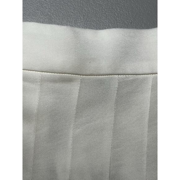 J Crew Collection Maxi Skirt Womens 8 Lightweight Chiffon Ivory Pleated Flowy - Picture 4 of 14